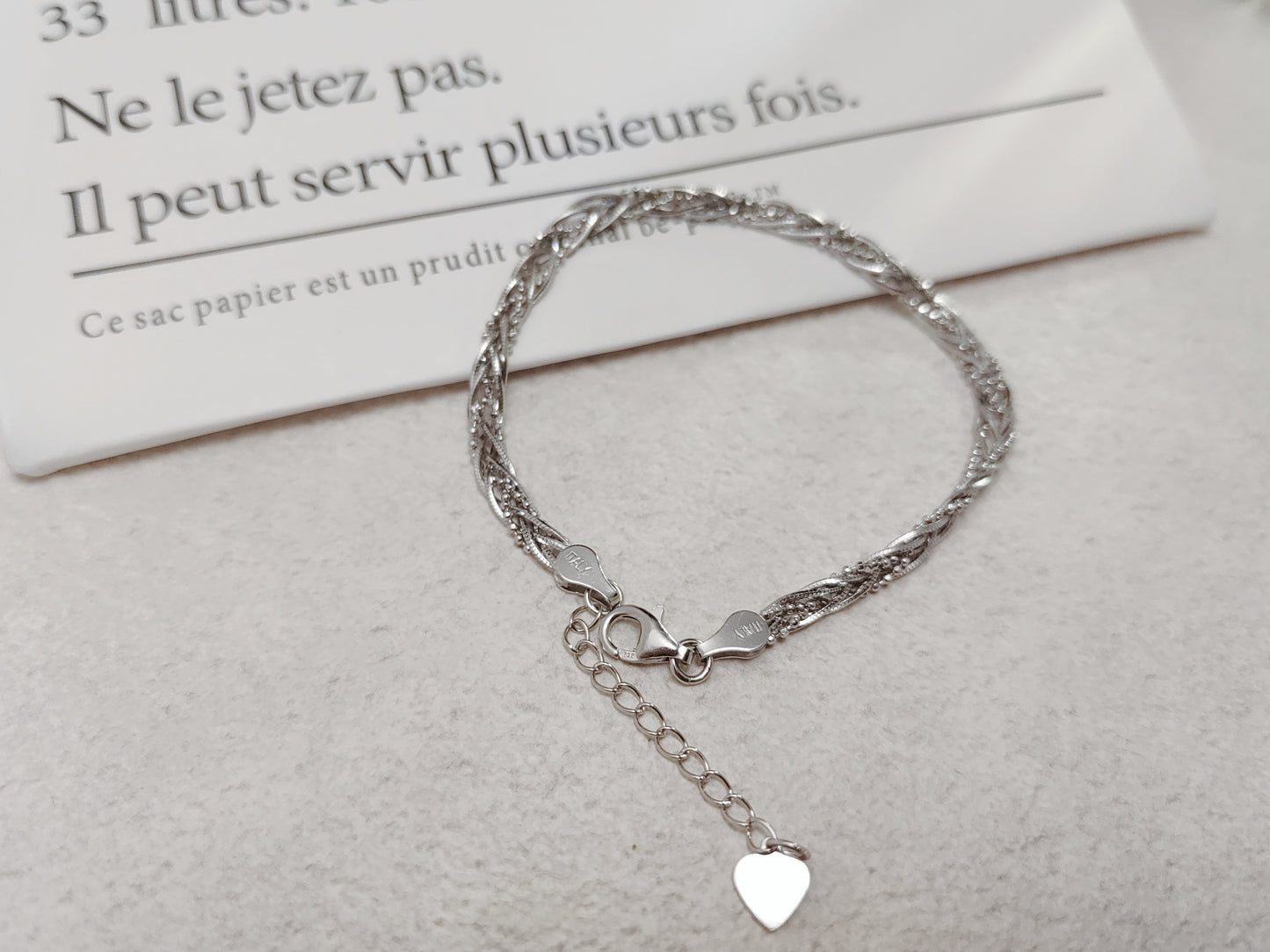 Octagon Snake with Flash Beads Six-Strand Bracelet