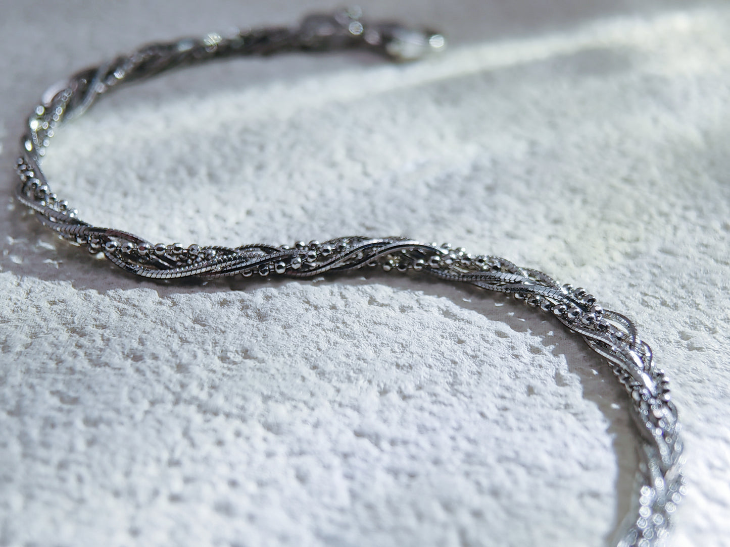 Octagon Snake with Flash Beads Six-Strand Bracelet