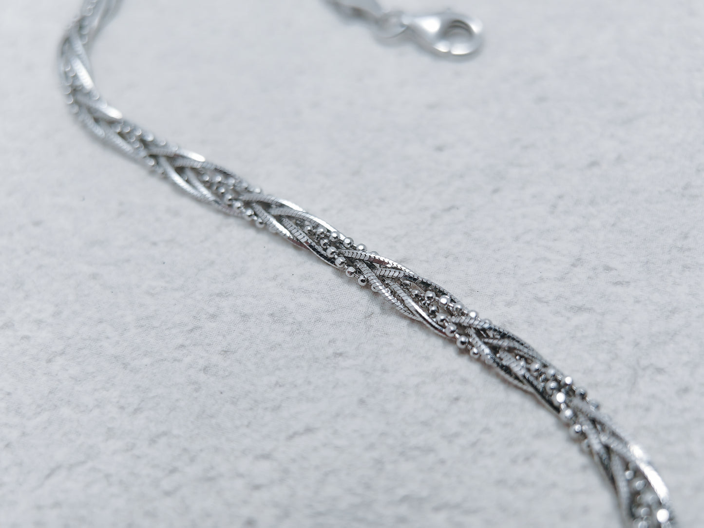 Octagon Snake with Flash Beads Six-Strand Bracelet