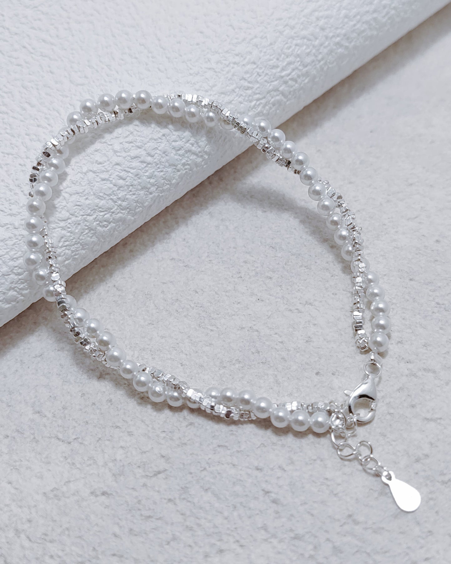 Pearl and Sterling Silver Charm Bracelet