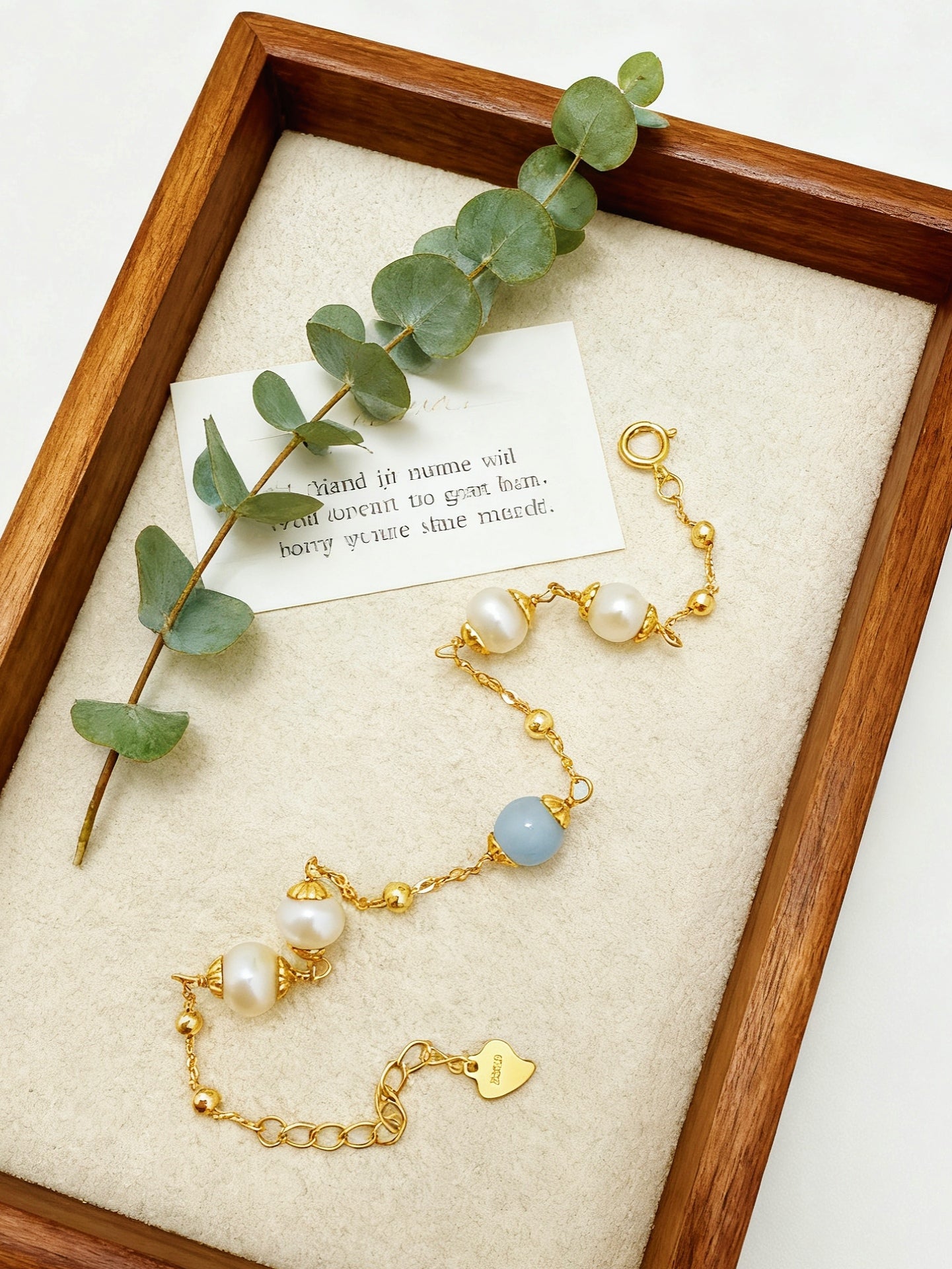 Dusty Blue Pearl Set (Bracelet & Necklace)