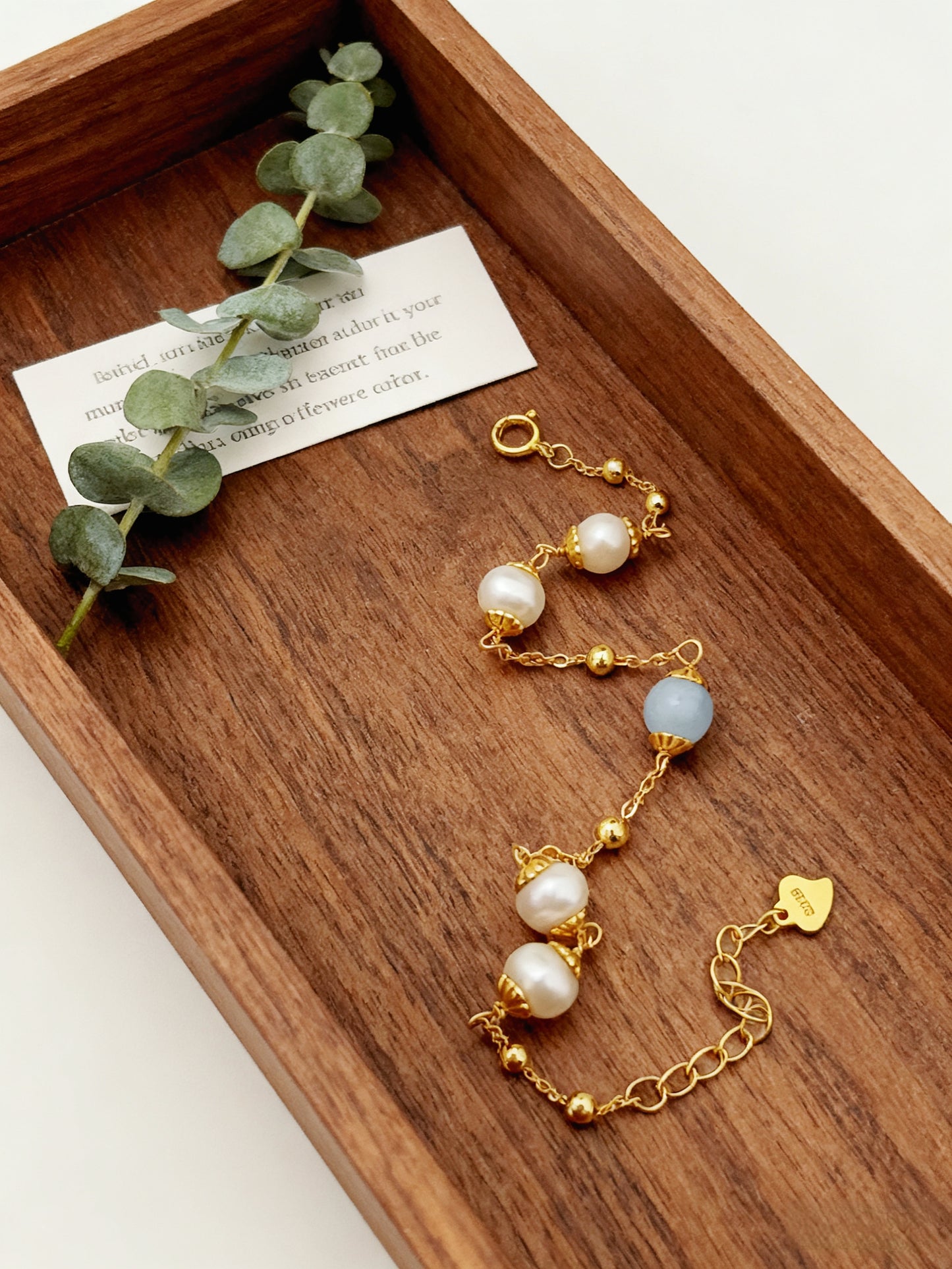 Dusty Blue Pearl Set (Bracelet & Necklace)