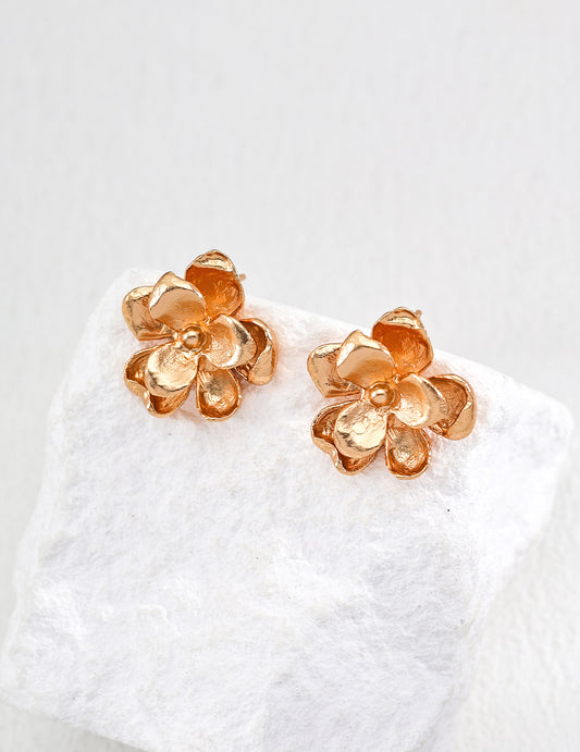 Flora Petals Vintage Gold Earrings