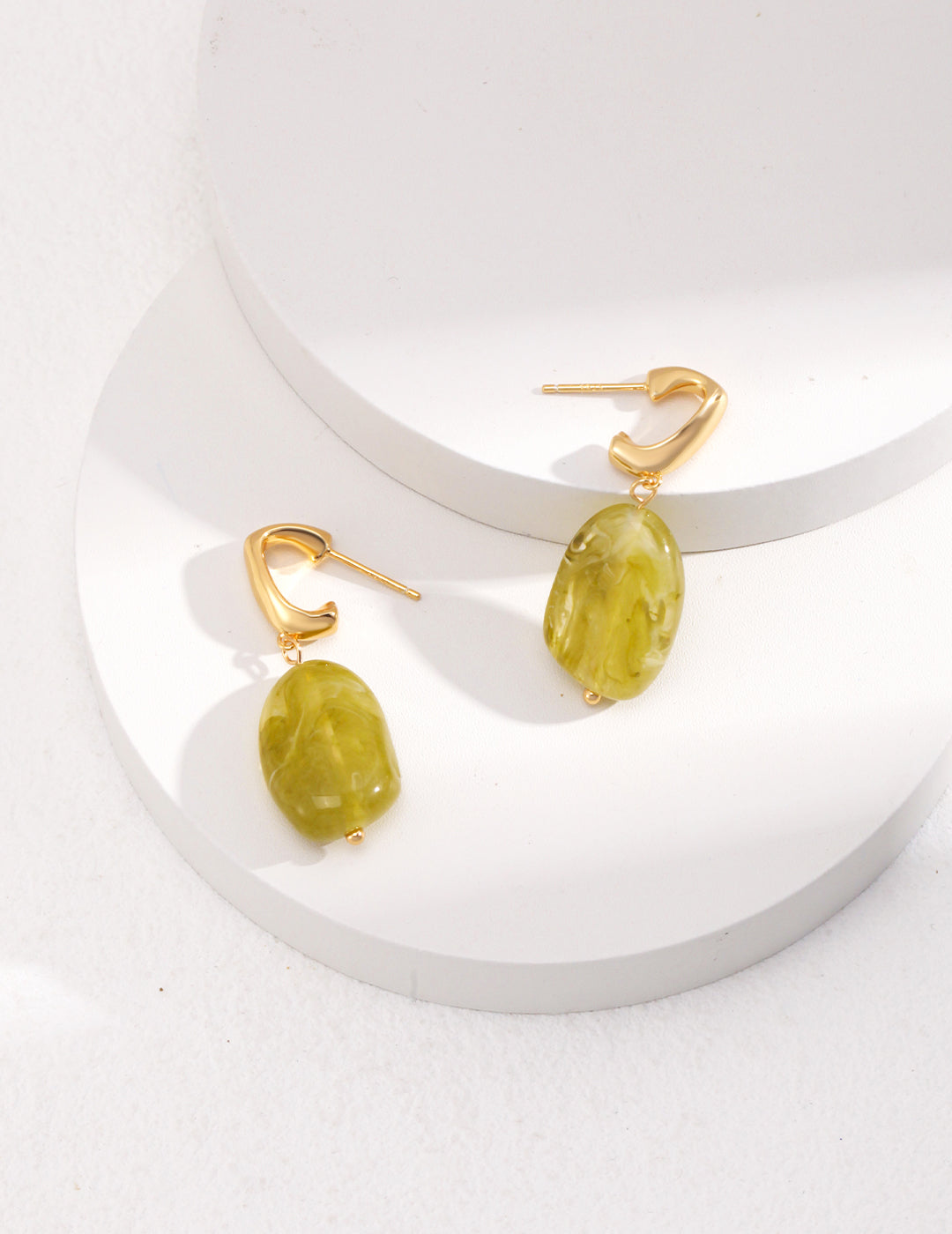 Modern Green Resin Earrings
