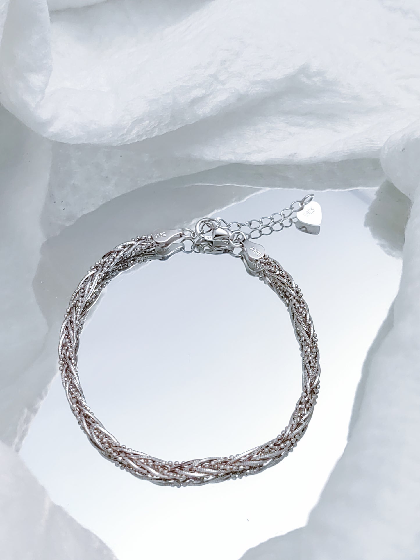 Octagon Snake with Flash Beads Six-Strand Bracelet