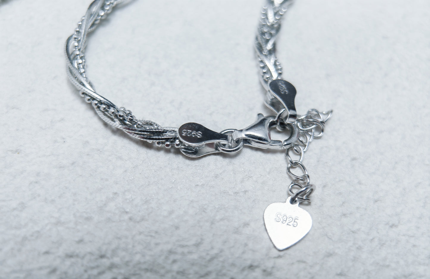 Octagon Snake with Flash Beads Six-Strand Bracelet