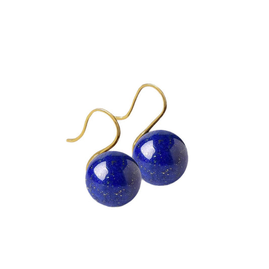 Lapis Lazuli Ball Earrings