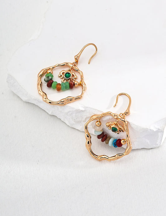 Vintage Dopamine Colorful Gemstone Jewelry Set