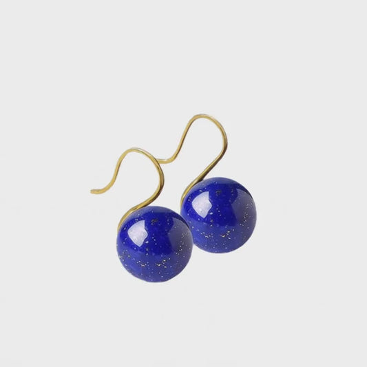 Lapis Lazuli Ball Earrings