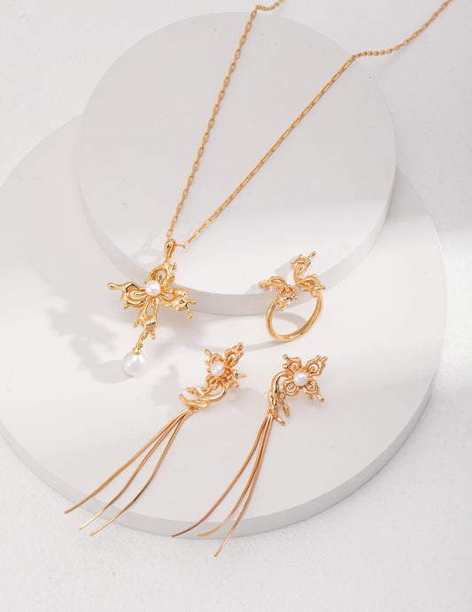 Phalaenopsis Pearl Jewelry Set