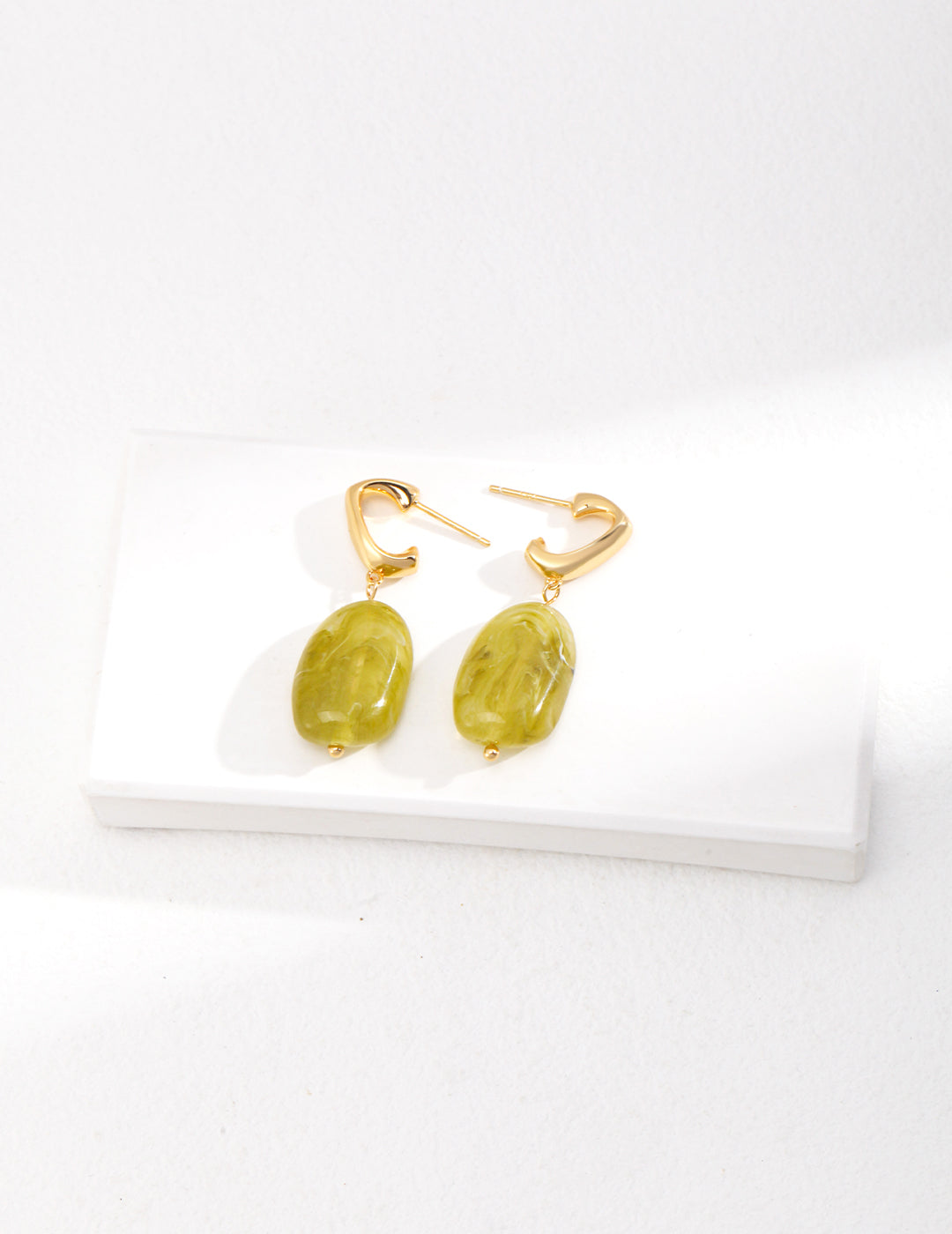 Modern Green Resin Earrings