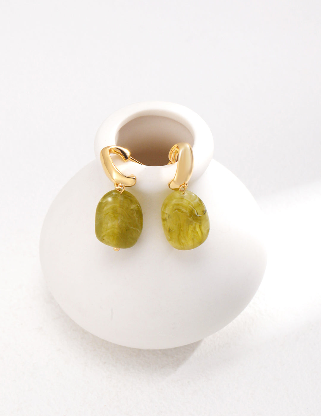 Modern Green Resin Earrings