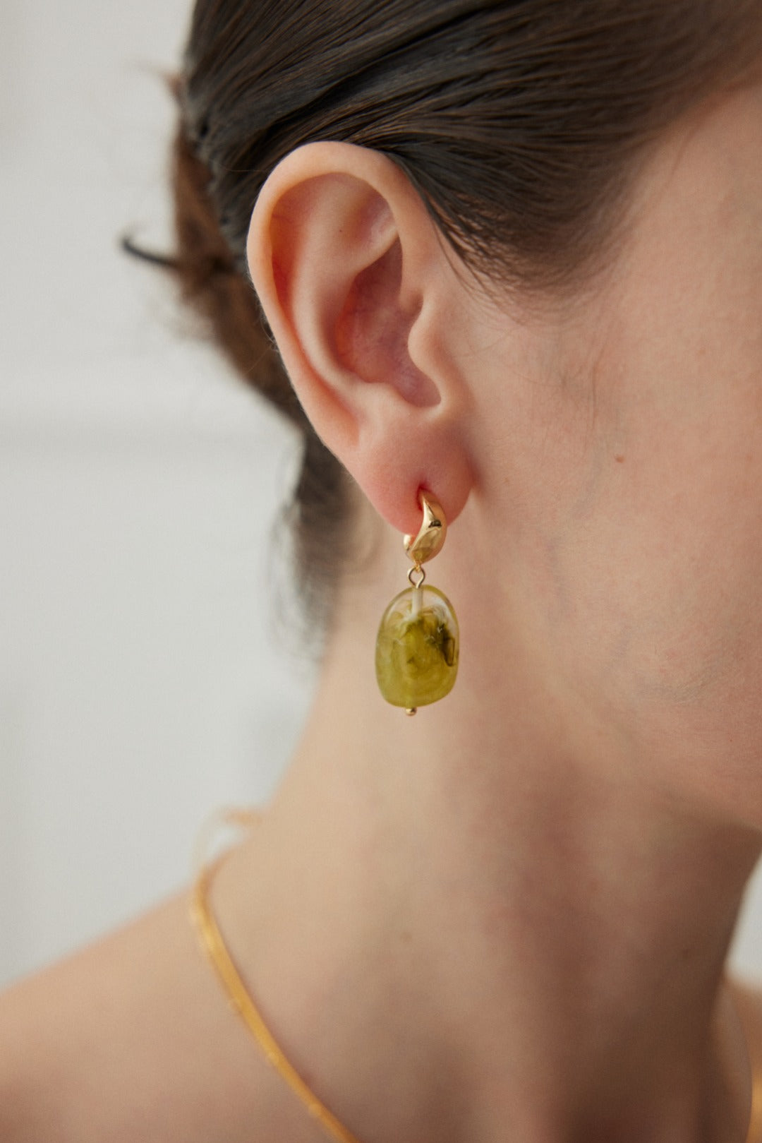 Modern Green Resin Earrings